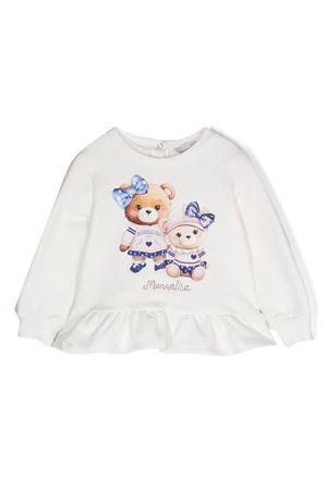 felpa in cotone bianco MONNALISA KIDS | 39D61040170190